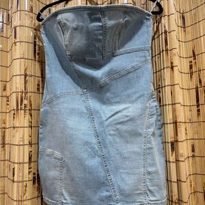 Zara Denim Strapless Dress